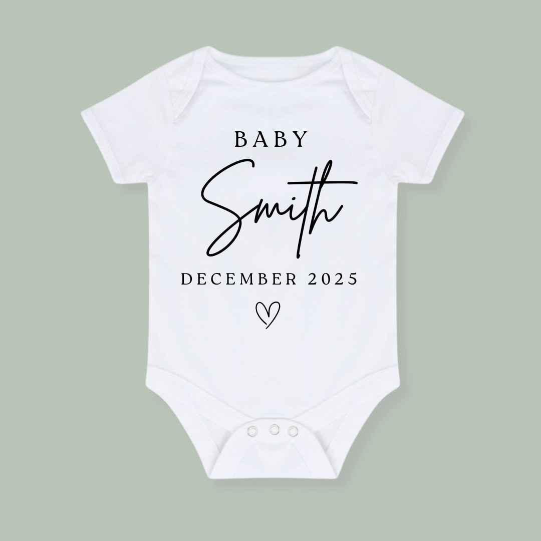 Personalised Pregnancy Announcement Baby Vest