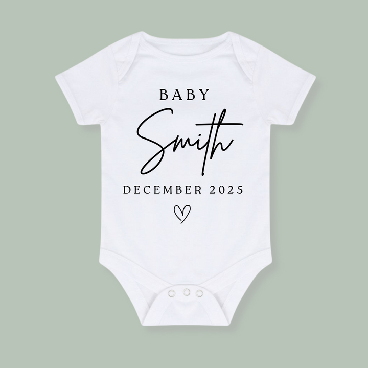 Personalised Pregnancy Announcement Baby Vest