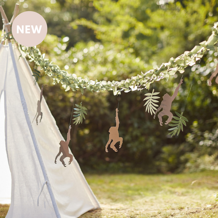 Ginger Ray Monkey & Leaf Jungle Bunting Backdrop