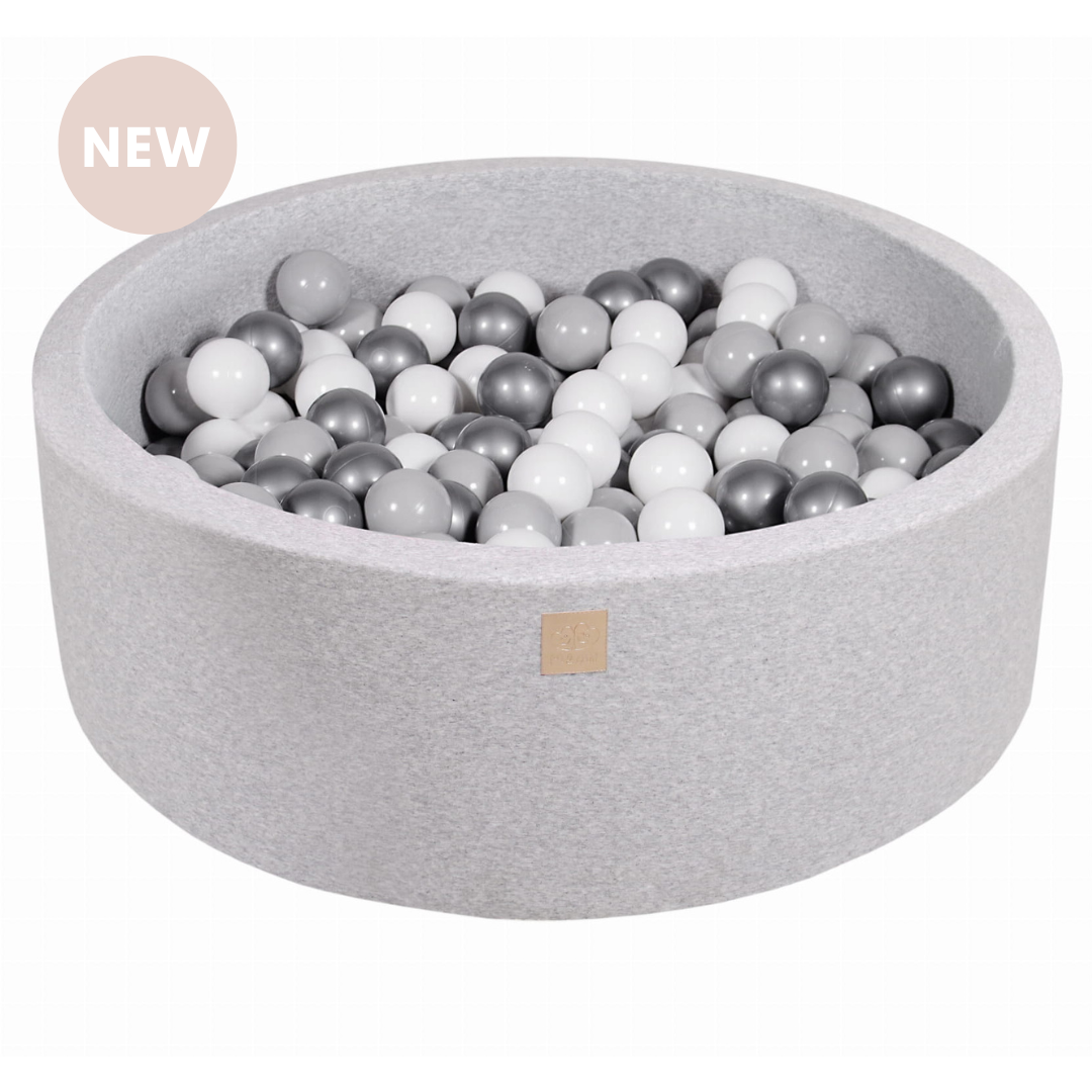 Cotton Light Grey Ball Pit | White, Grey & Silver Balls
