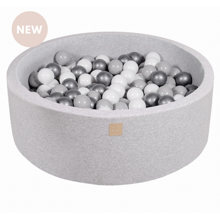 Cotton Light Grey Ball Pit | White, Grey & Silver Balls