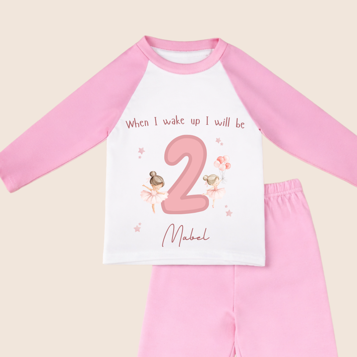Children's Birthday Pyjamas Age 1 - 4 | Pink Ballerina