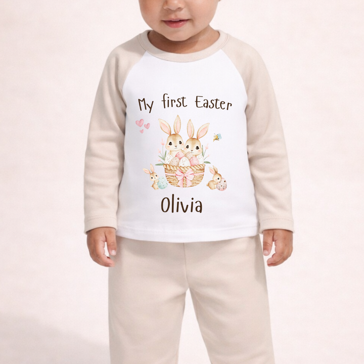 Personalised Children's My First Easter Pyjamas | Beige