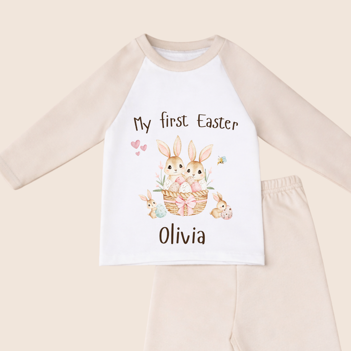 Personalised Children's My First Easter Pyjamas | Beige