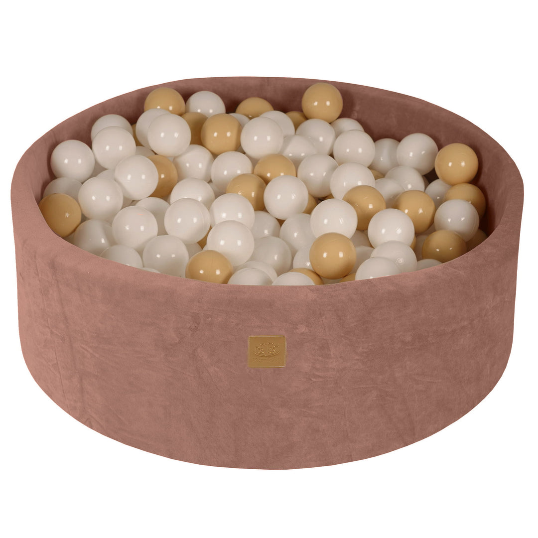 Velvet Beige Ball Pit | White & Beige Balls