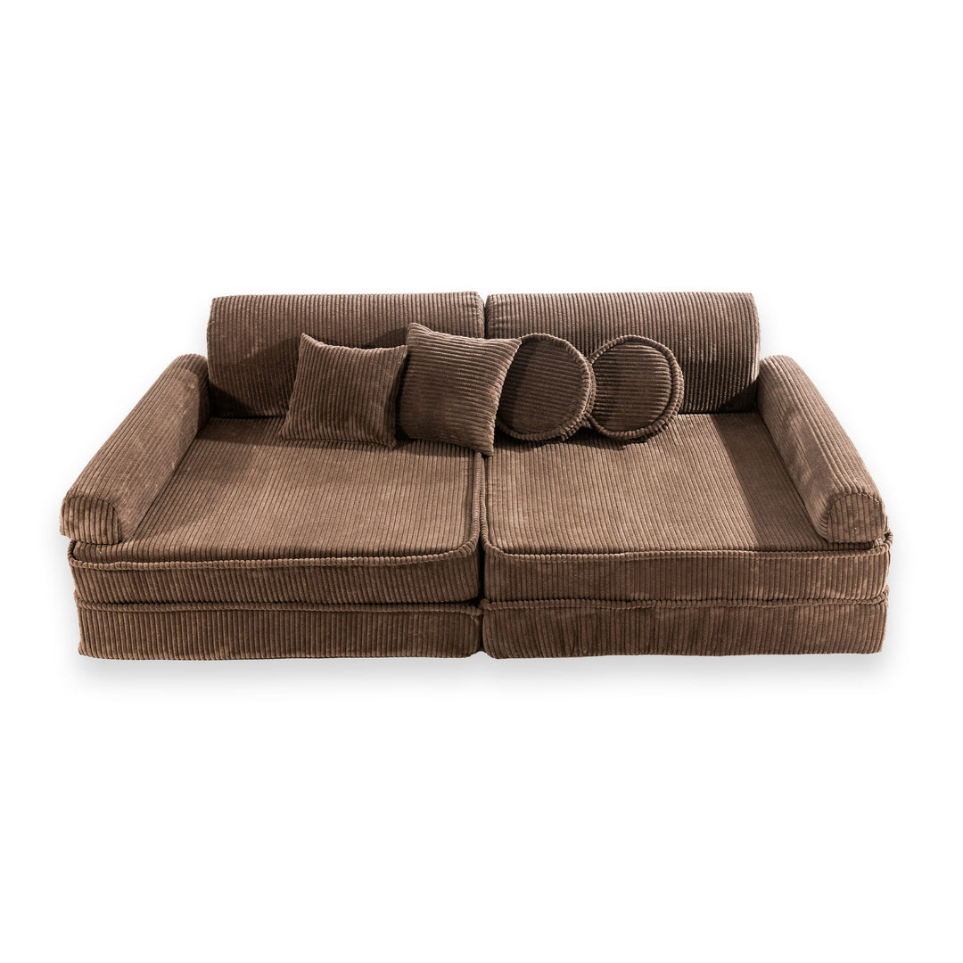 MeowBaby® Aesthetic - Premium Corduroy Kids' Sofa | Brown