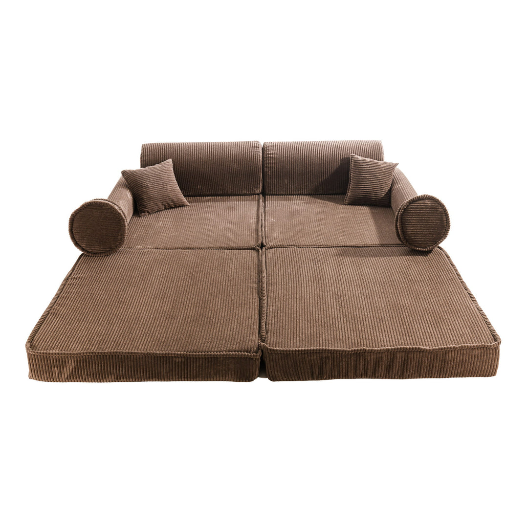 MeowBaby® Aesthetic - Premium Corduroy Kids' Sofa | Brown