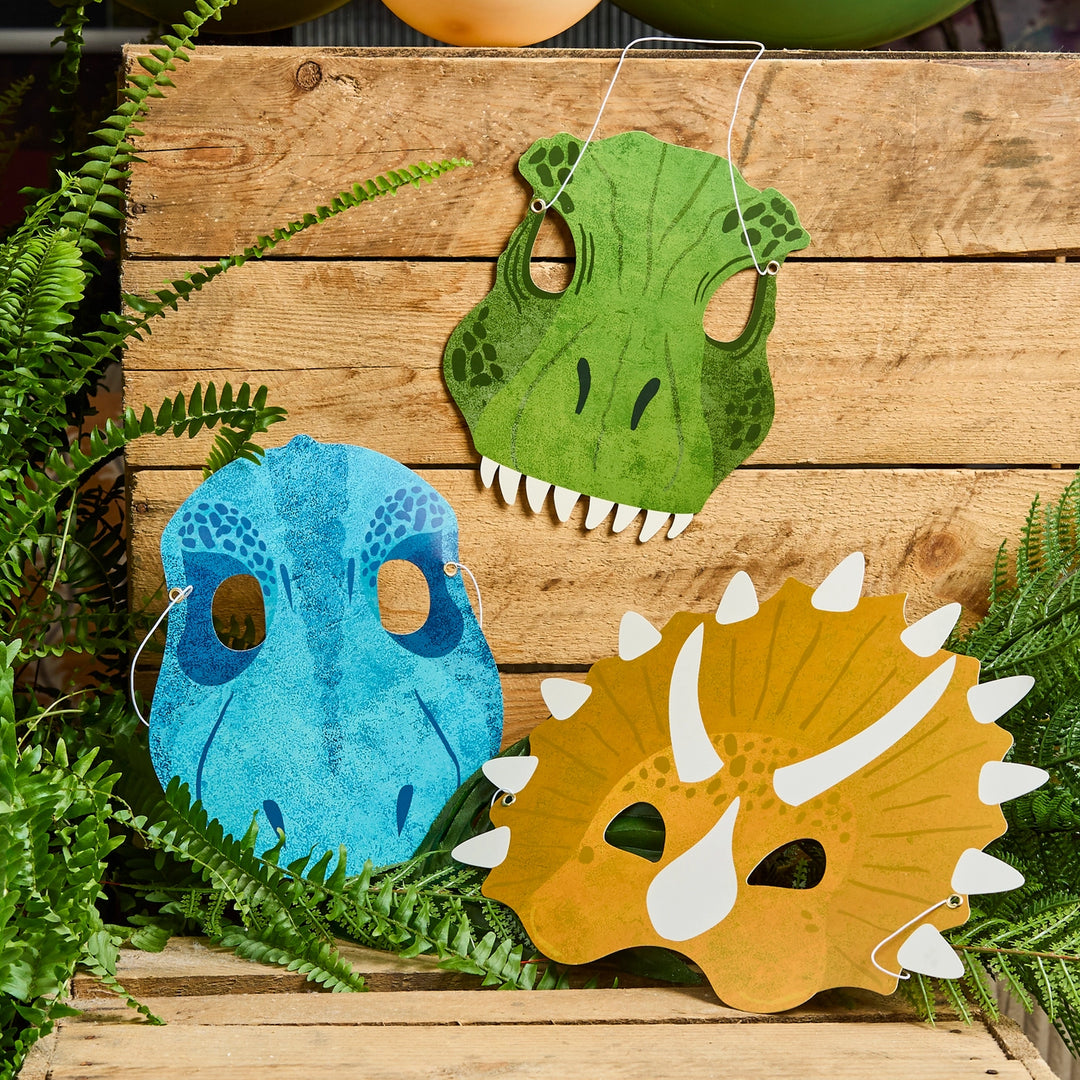 Dinosaur Card Masks | Pack of 6