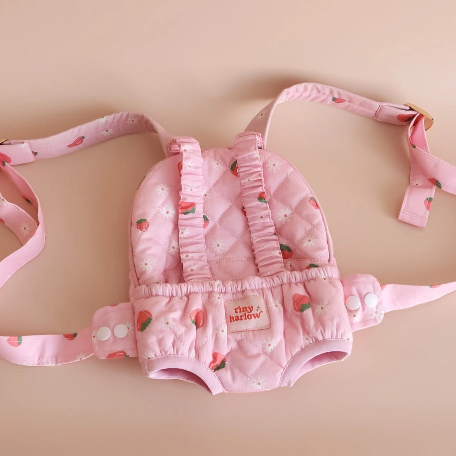 Tiny Harlow Baby Doll Carrier | Strawberry Picnic