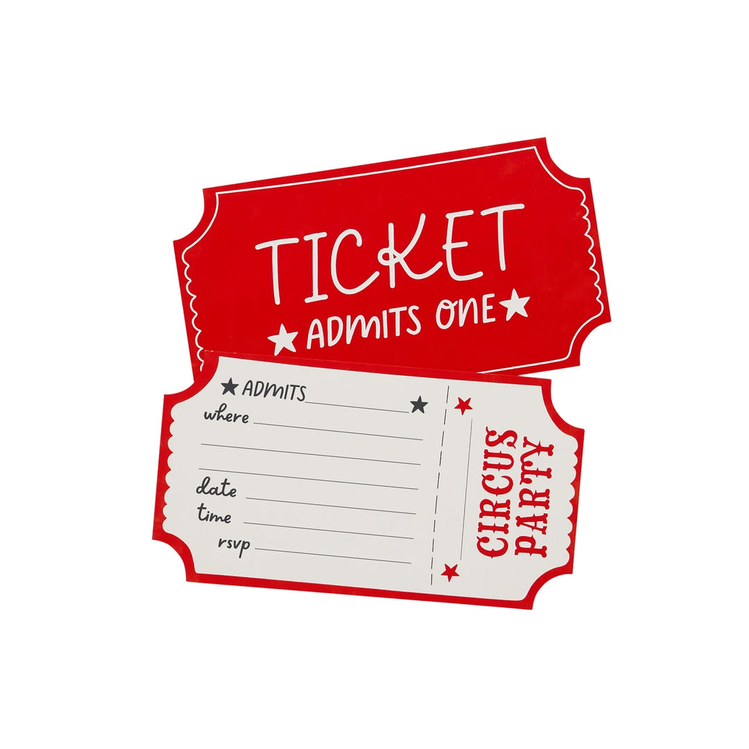 Circus Party Ticket Invitations | Pack of 8