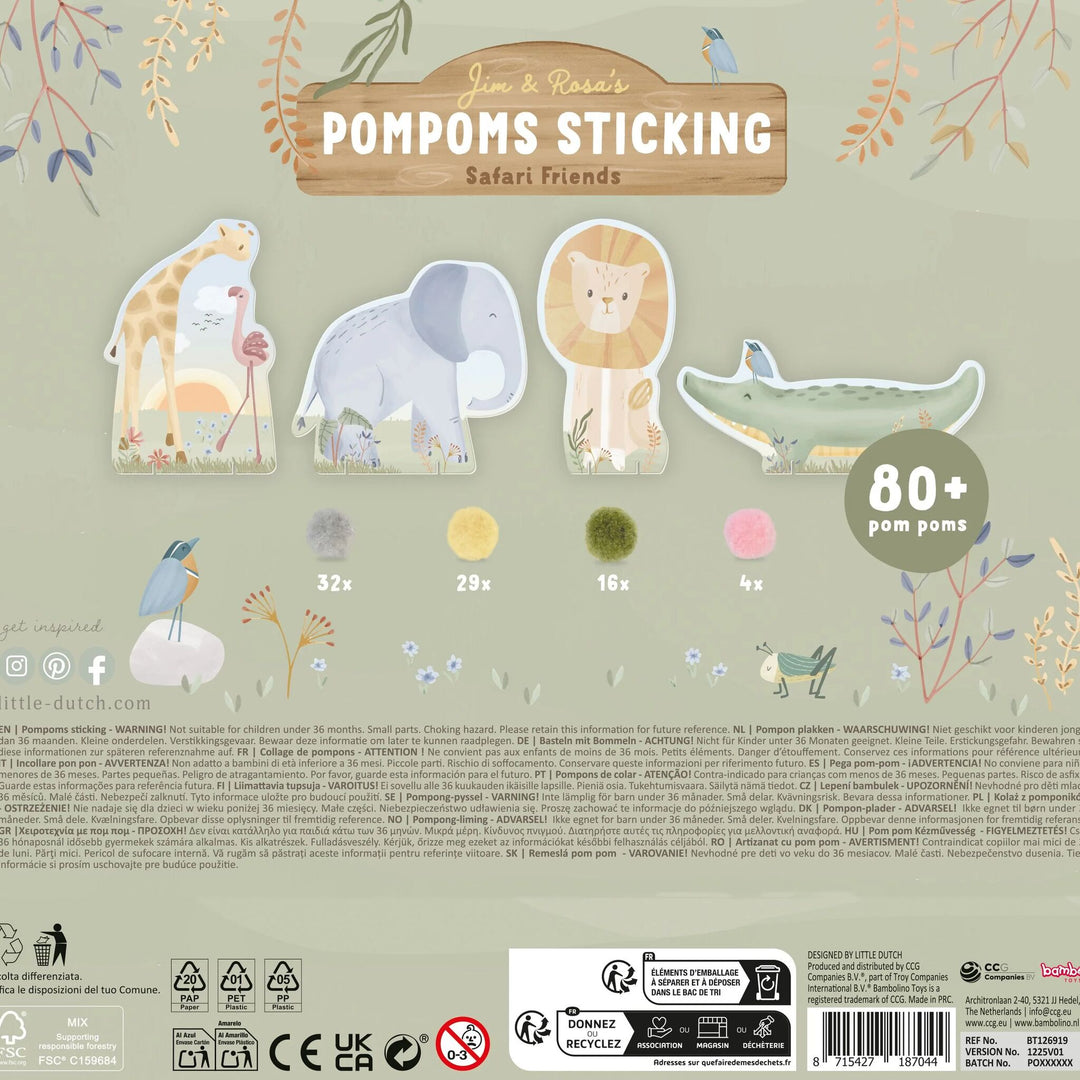 Craft Set Pompoms | Safari Friends