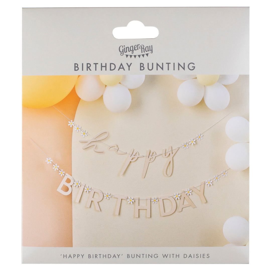 Ginger Ray Daisy Floral Happy Birthday Bunting