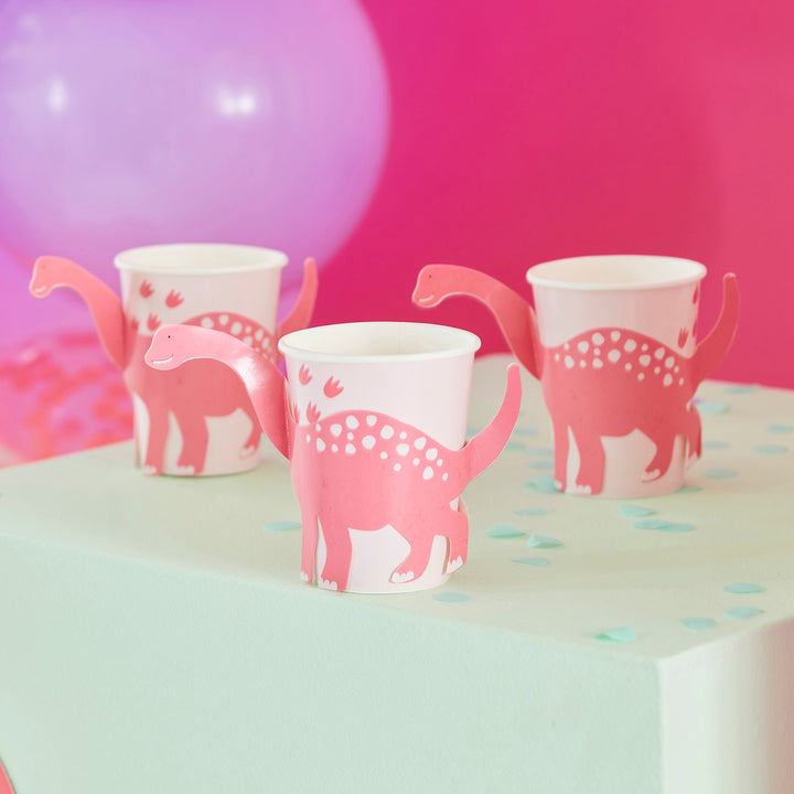 Ginger Ray Pink Pop Out Dinosaur Paper Cup