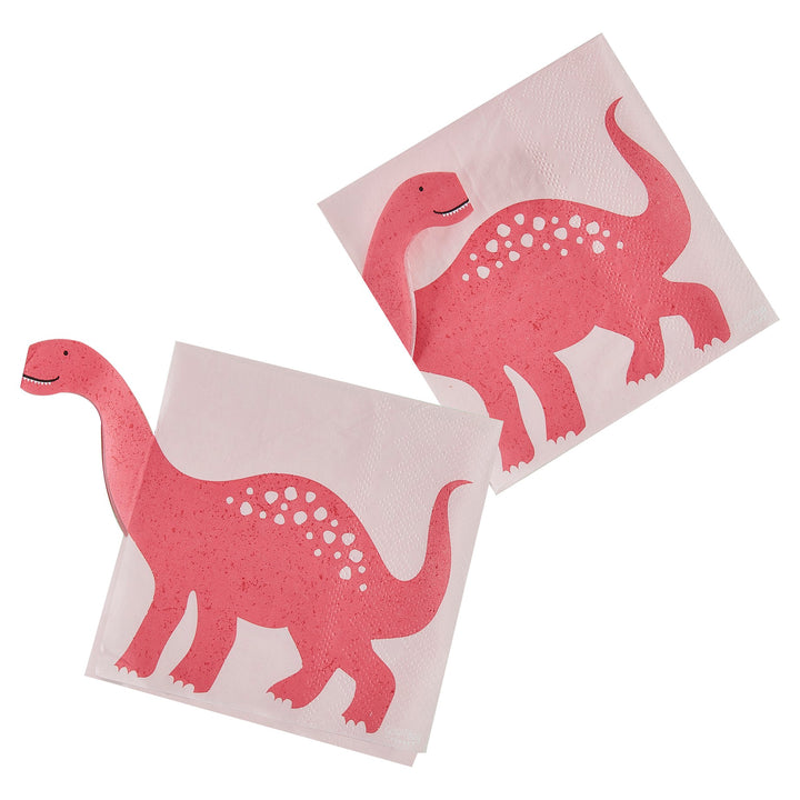 Ginger Ray Pink Pop Out Dinosaur Paper Napkin