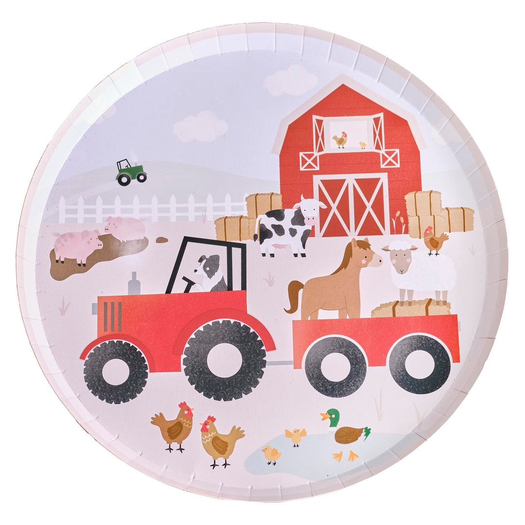Ginger Ray Farm Animals Paper Party Plates