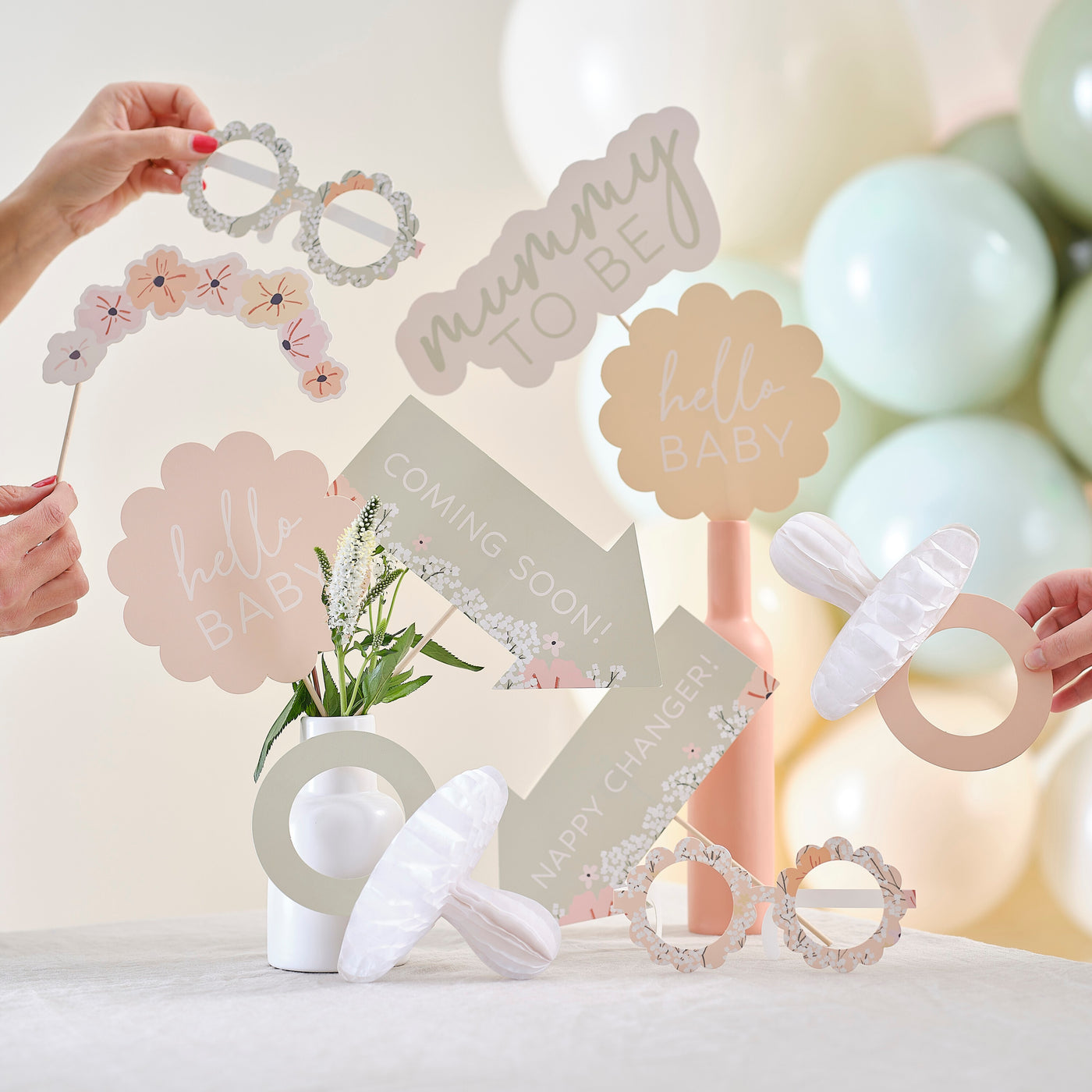 Ginger Ray Floral Baby Shower Photo Booth Props