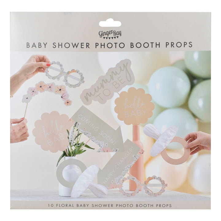 Ginger Ray Floral Baby Shower Photo Booth Props