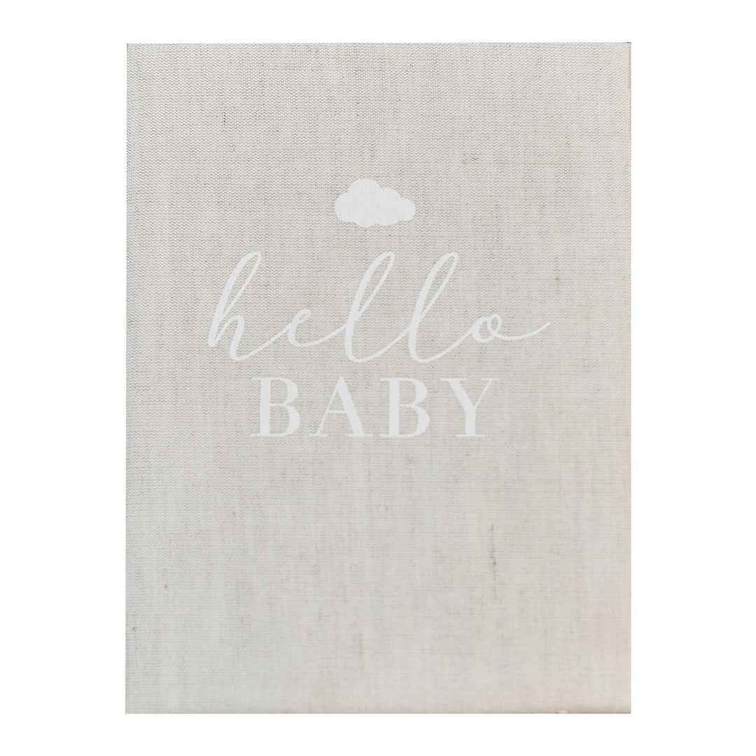 Ginger Ray Hello Baby Neutral Linen Baby Memory Book