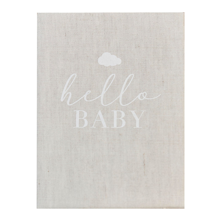 Ginger Ray Hello Baby Neutral Linen Baby Memory Book