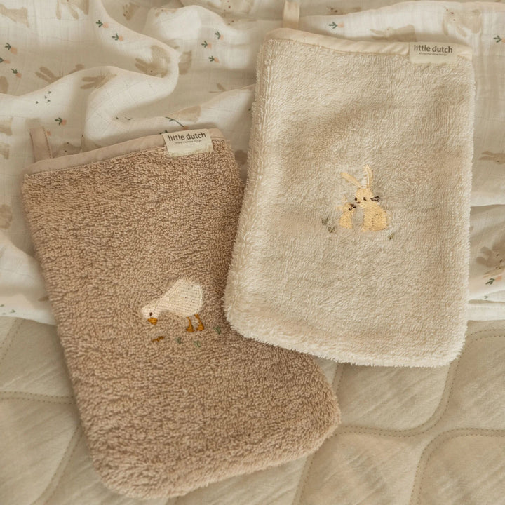 Washcloths Set Embroidered | Baby Bunny