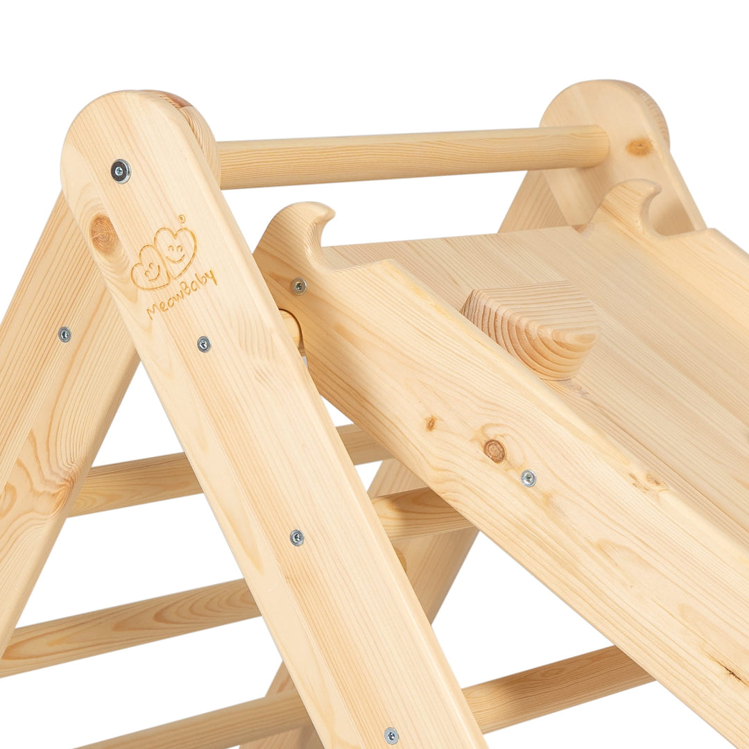 Wooden 2 in 1 Slide-Climbing Wall