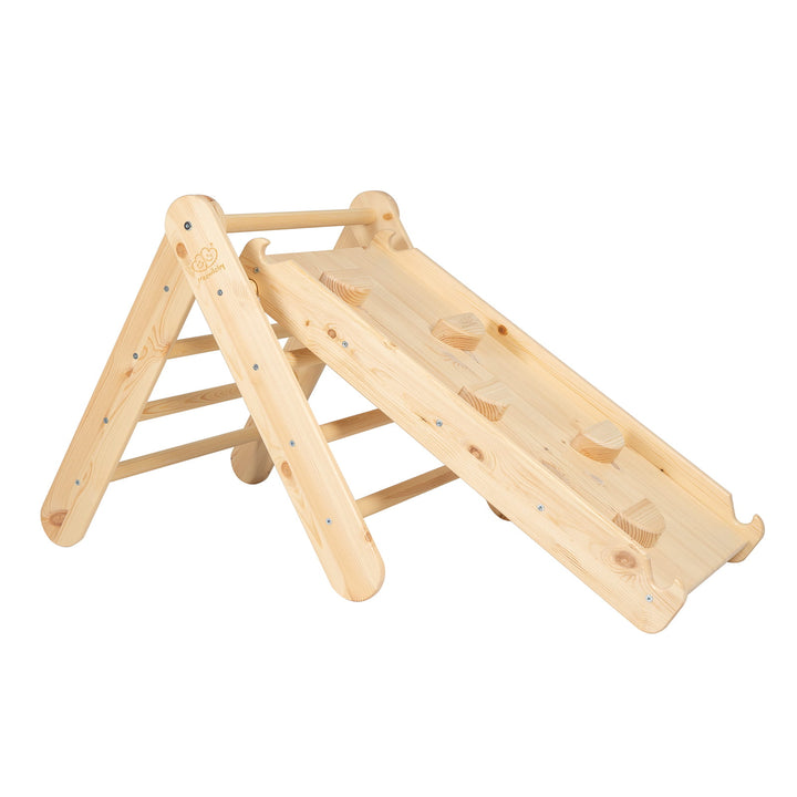 Wooden 2 in 1 Slide-Climbing Wall