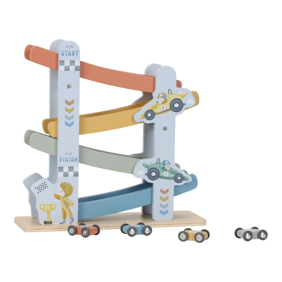 Wooden Ramp Racer Track | Blue