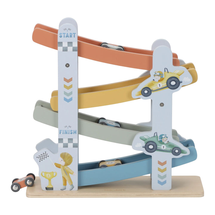 Wooden Ramp Racer Track | Blue