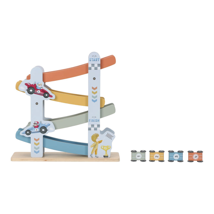 Wooden Ramp Racer Track | Blue