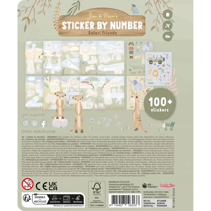 Sticker Book By Numbers Rosa | Safari Friends