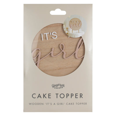 Ginger Ray It's a Girl Wooden Cake Topper
