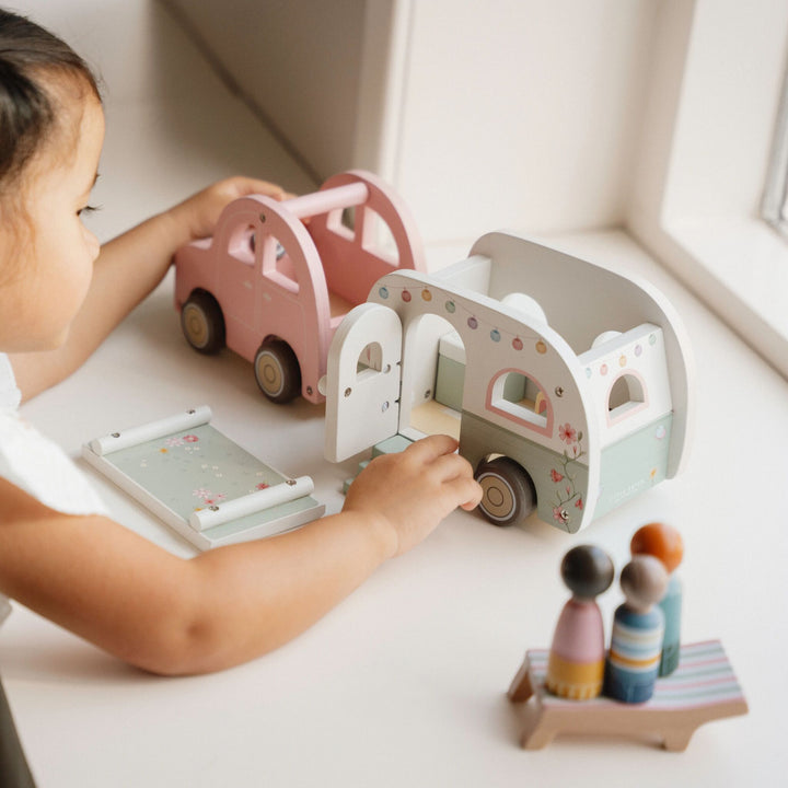 Little Dutch Toy Car with Caravan