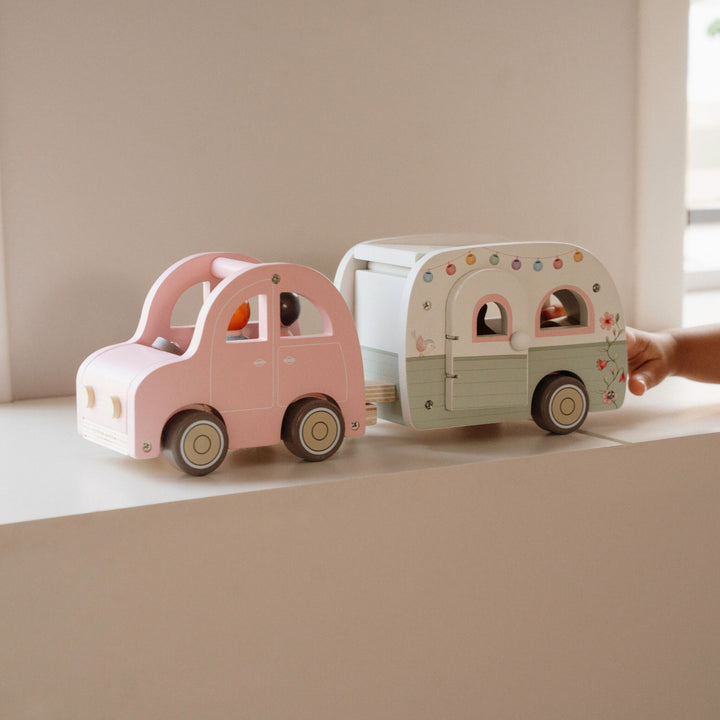 Little Dutch Toy Car with Caravan
