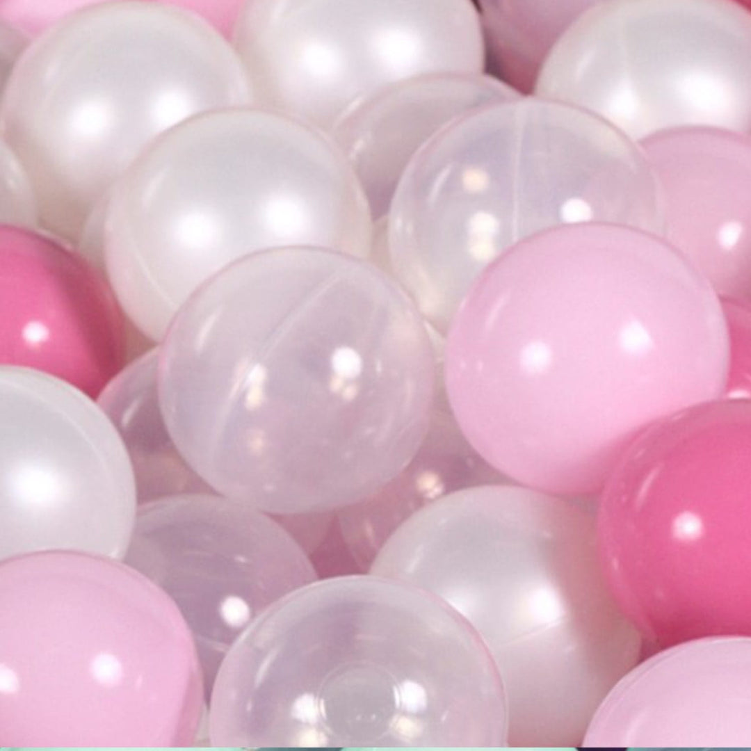 Velvet Powder Pink | Pastel Pink, Light Pink, Clear & Pearl White Balls