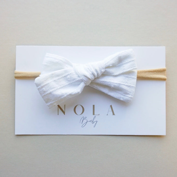 Dainty Bow Headband | White