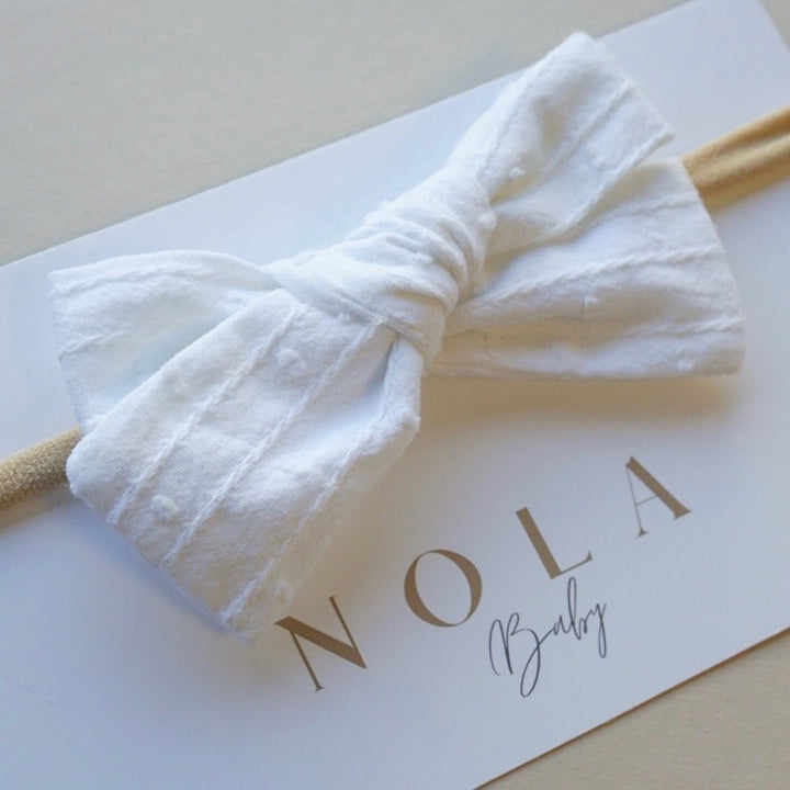 Dainty Bow Headband | White