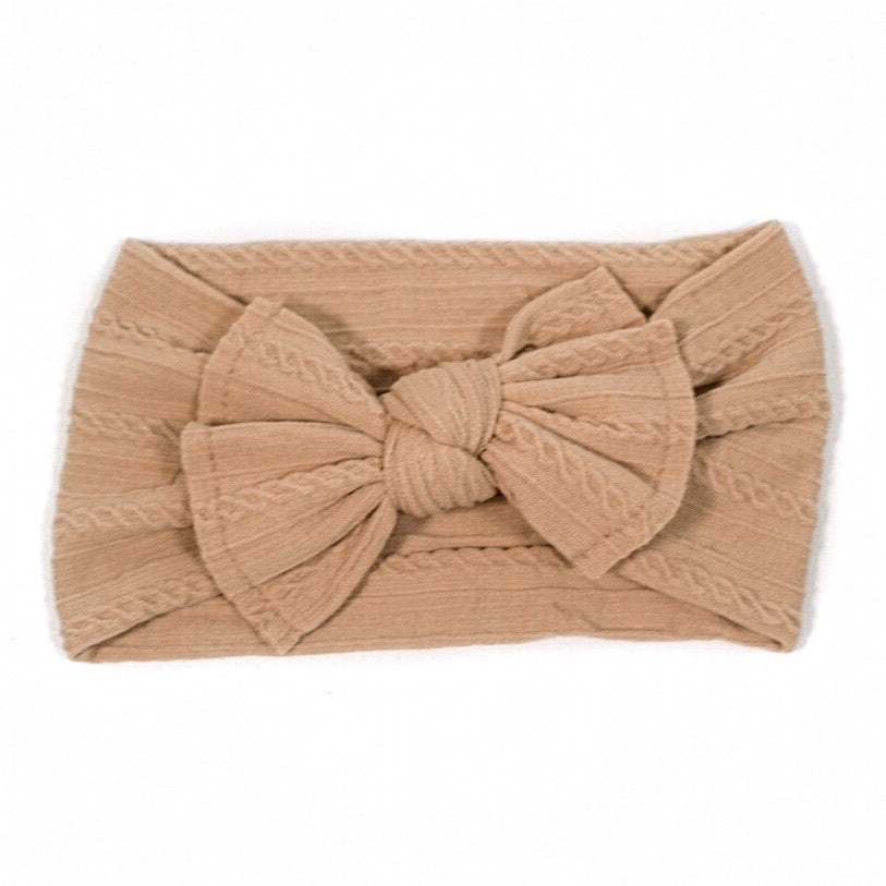 Tan Cable Knit Headband