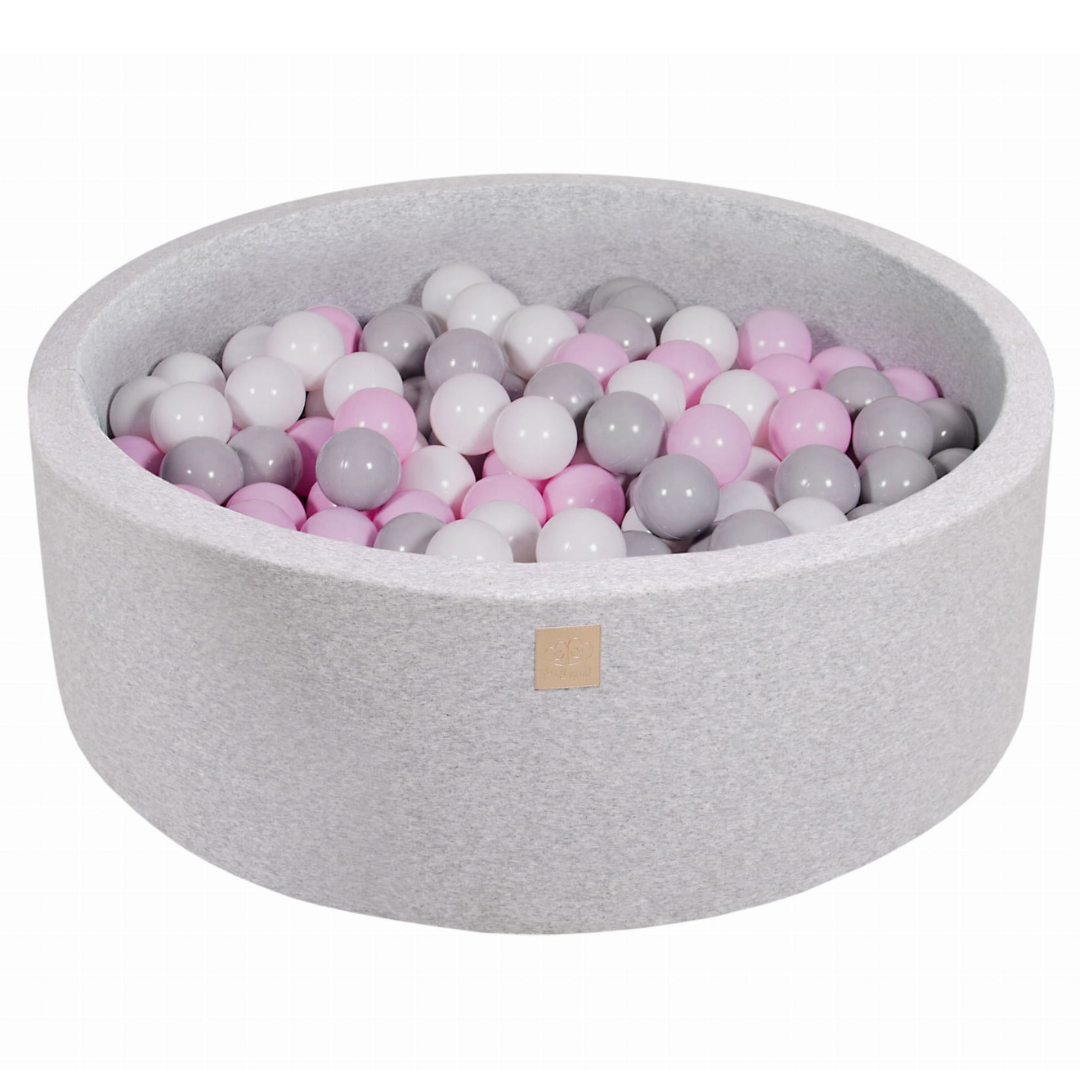 Cotton Light Grey Ball Pit | White, Grey & Pastel Pink Balls