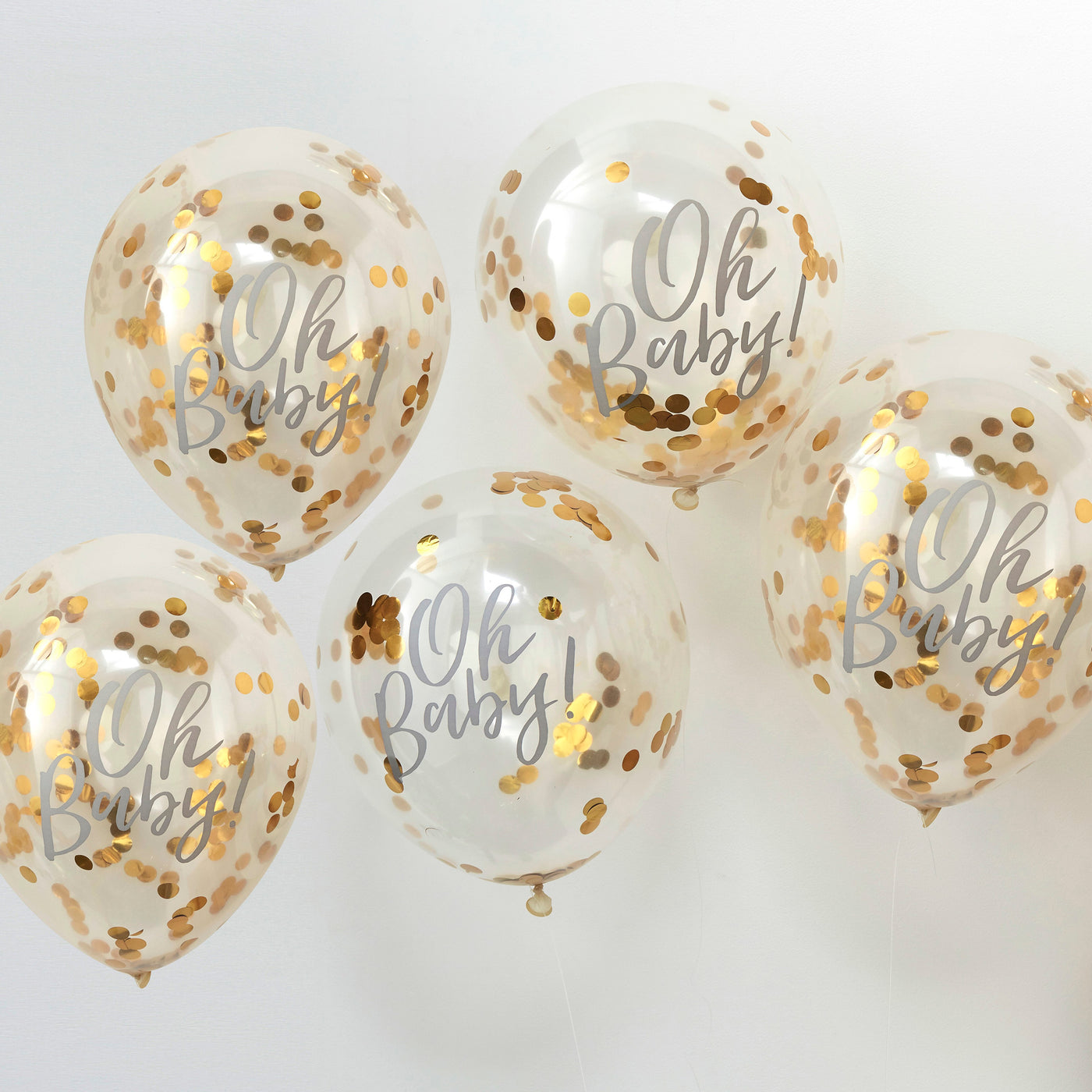 Ginger Ray Gold Confetti Oh Baby Shower Balloons
