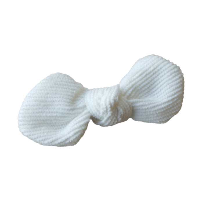 Corduroy Bow Clip | White