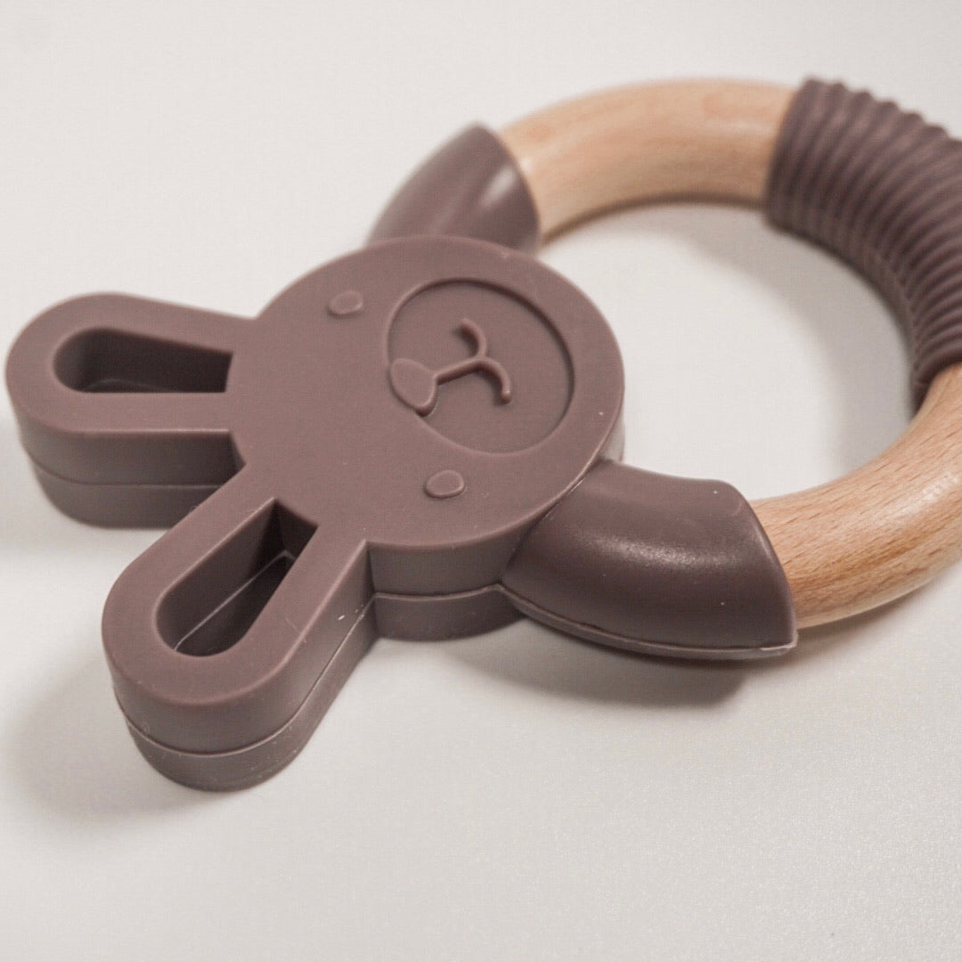 Chocolate Bunny Teething Ring