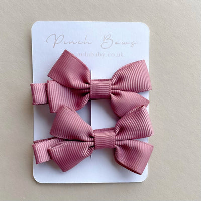 Pigtail Pinchbow Clips | Blush