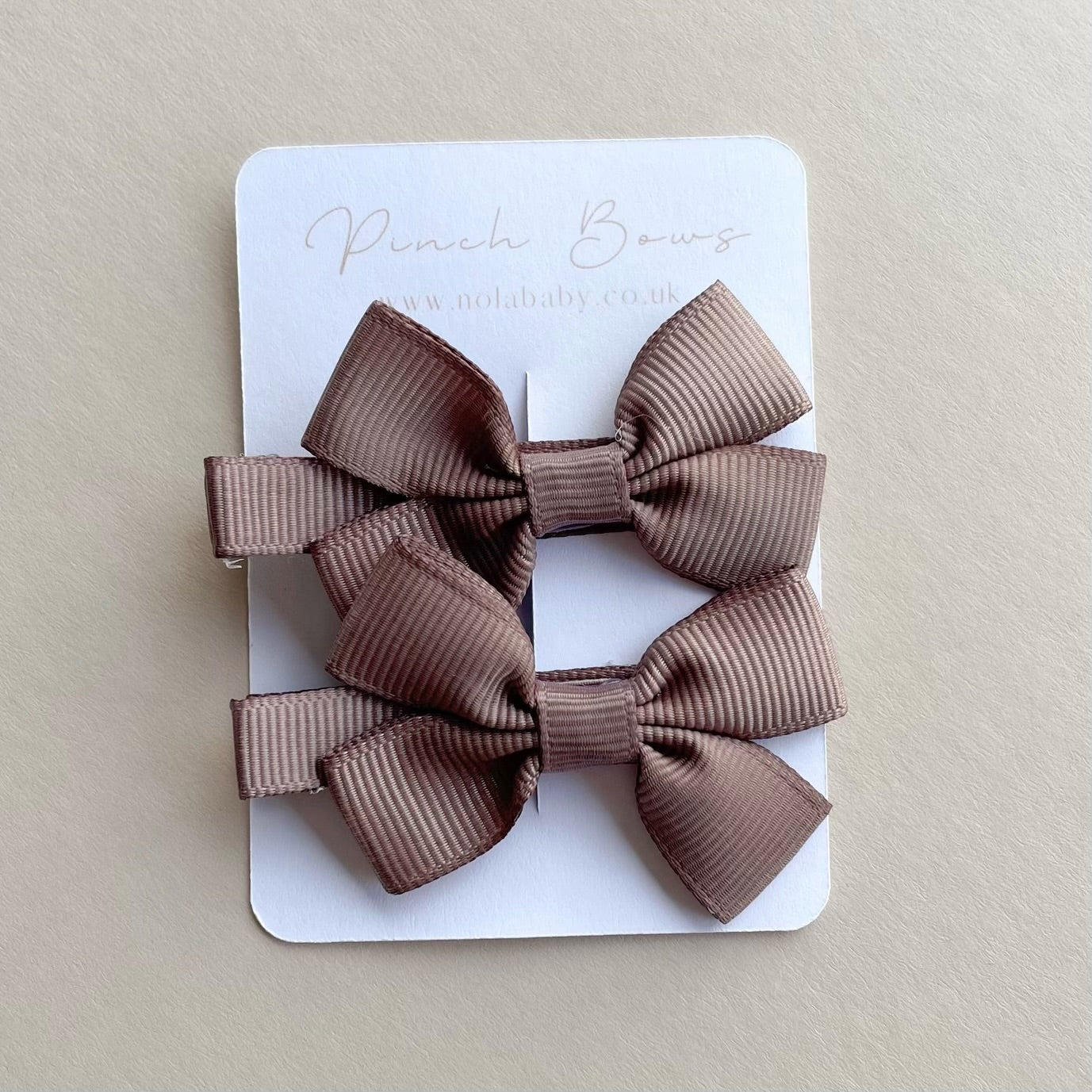 Pigtail Pinchbow Clips | Mocha