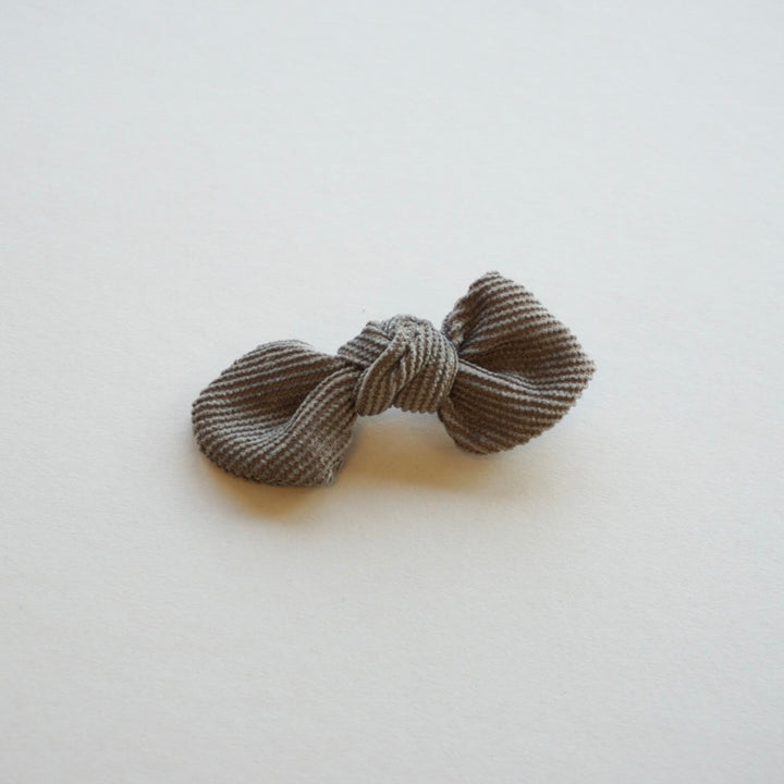 Corduroy Bow Clip | Khaki