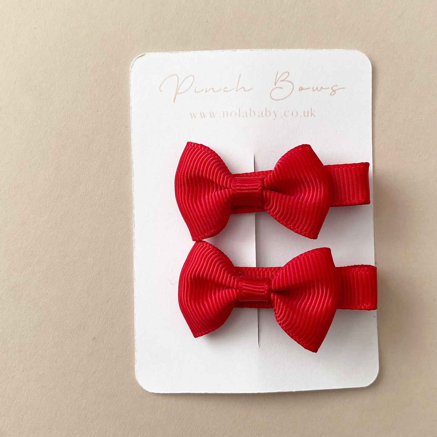 Pigtail Mini Pinchbow Clips | Red