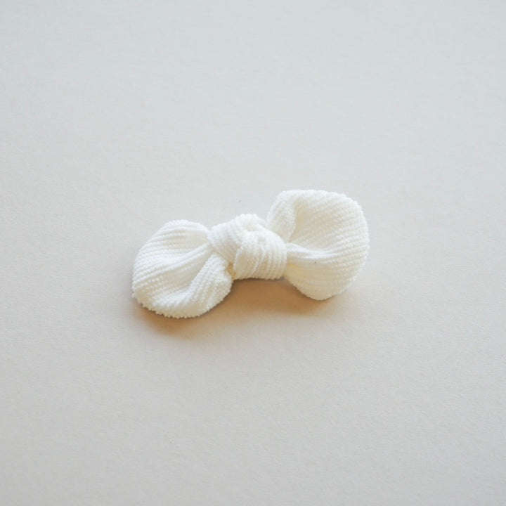 Corduroy Bow Clip | White