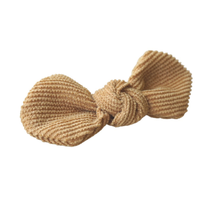 Corduroy Bow Clip | Mustard