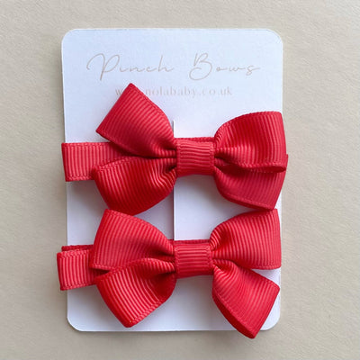Pigtail Pinchbow Clips | Red