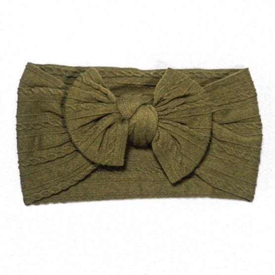 Khaki Babygirl Cable Knit Headband