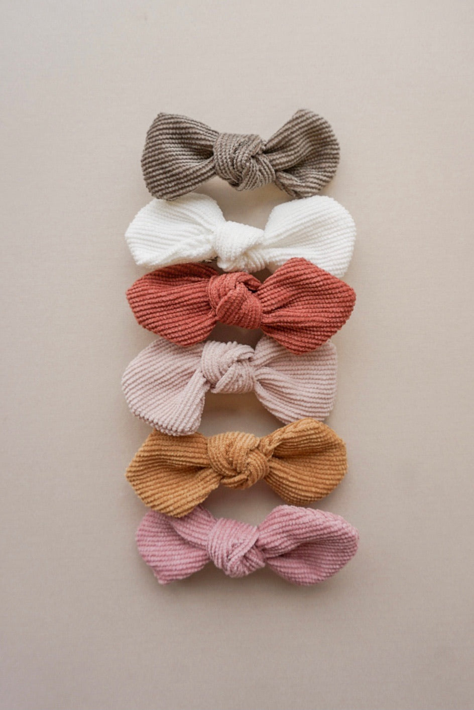 Corduroy Bow Clip | Khaki